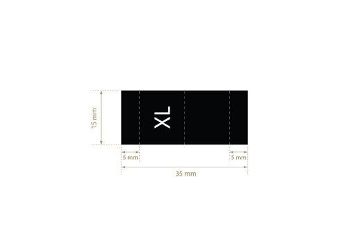 Size label for clothes Model TL-M163