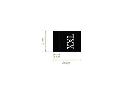 Size label for clothes Model TL-M171