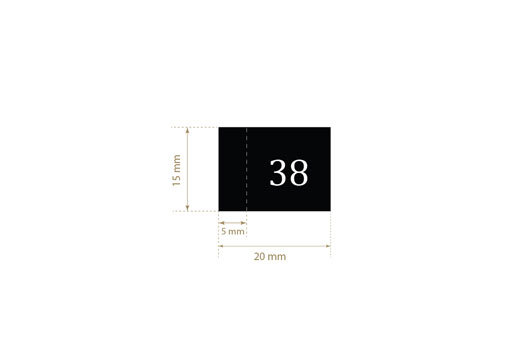 Size label for clothes Model TL-M173
