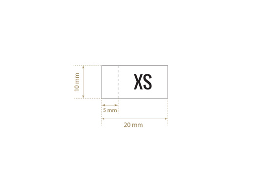 Size label for clothes Model TL-M174