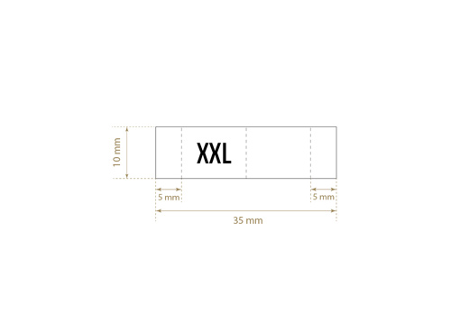 Size label for clothes Model TL-M176