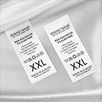 Laundry care label with size Model TC-M184