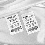 Laundry care label with bar code Model TC-M191
