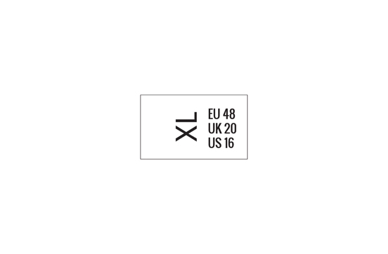 Size label for clothes Model TL-M225