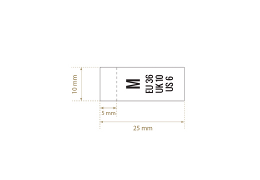 Size label for clothes Model TL-M227