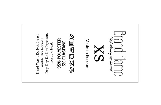 Laundry care and sizes label Model TC-M337