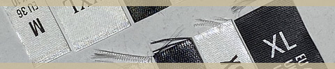 Size label for clothes Model TC-M169