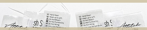 Laundry care and sizes label Model TC-M27